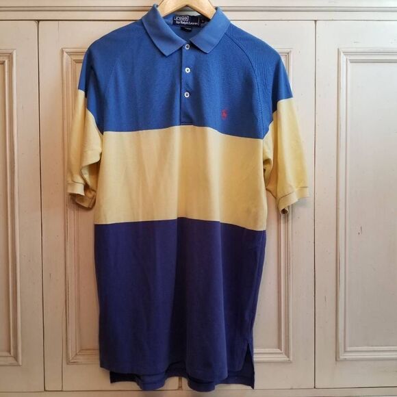 Polo Ralph Lauren Color Block Polo Shirt Med - Picture 1 of 6
